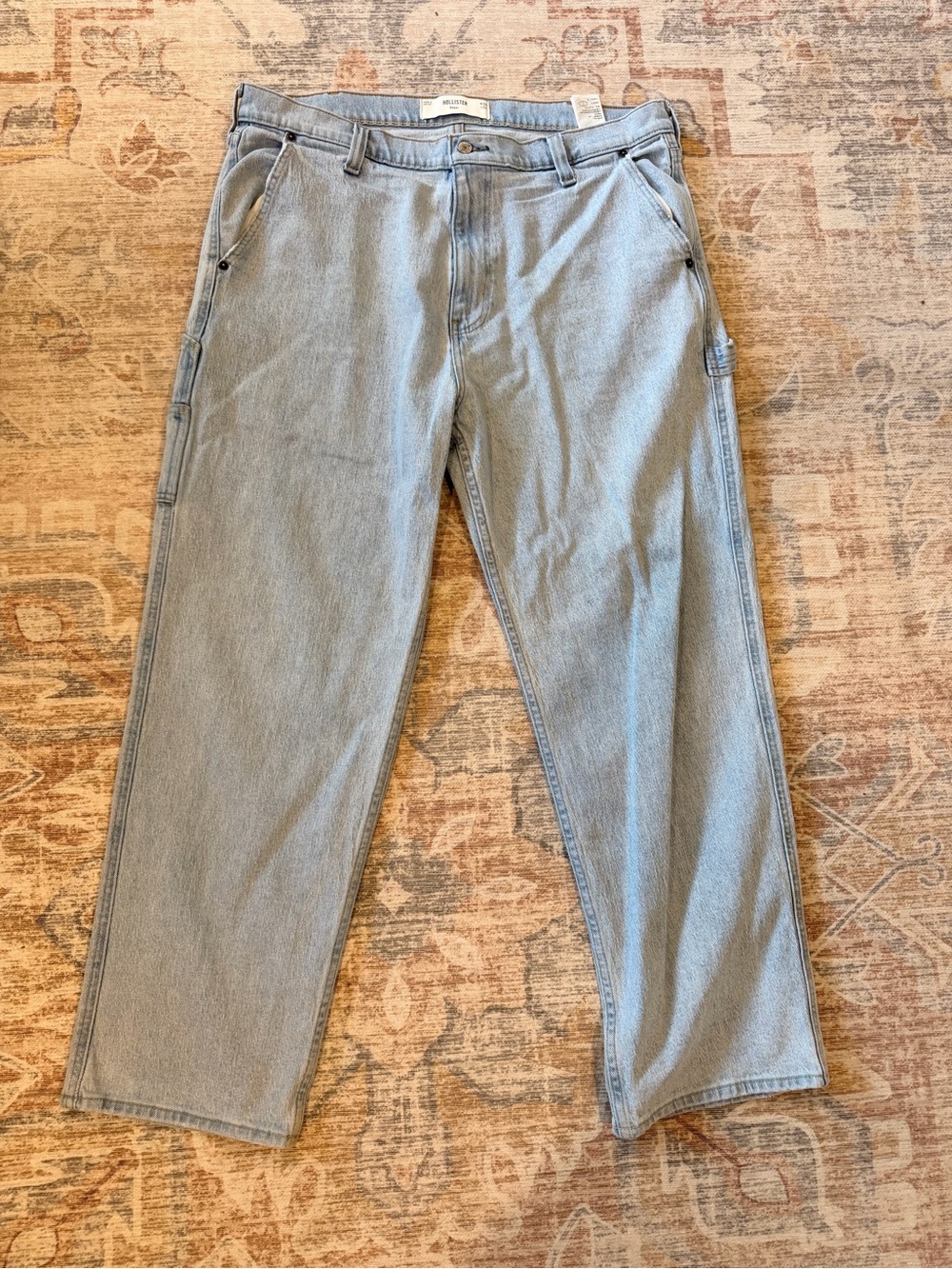 Hollister Light Blue Men's Straight Carpenter Jeans